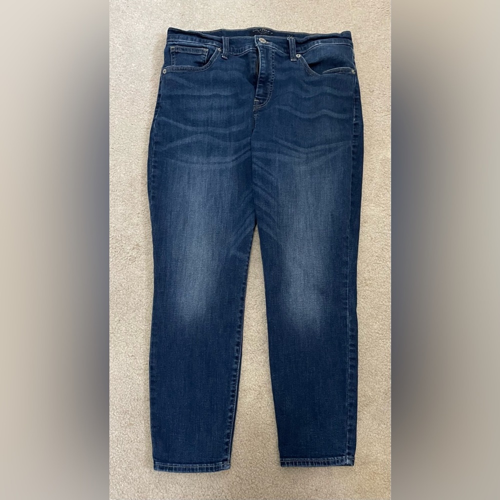 Lucky Brand Mid Rise Ava Skinny Blue Jean Dark Wash 5 Pocket Denim Ankle 14/32